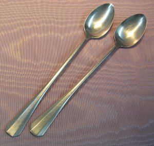 WALLACE WAS 11 WAS11 2 ICED DRINK SPOONS STAINLESS FLATWARE SILVERWARE