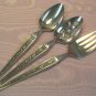 RIVIERA CORDOVA 3 MINT SERVING pierced & solid spoons & fork STAINLESS FLATWARE SILVERWARE
