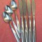 INTERNATIONAL BRENTWOOD GARDEN MANOR 3 FRUIT SPOONS & 4 KNIVES STAINLESS FLATWARE SILVERWARE