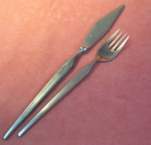 STANLEY ROBERTS RAVENNA SALAD FORK & KNIFE STAINLESS FLATWARE SILVERWARE