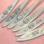 ONEIDA MY ROSE 5 SALAD FORKS & PIERCED JELLY SERVER COMMUNITY STAINLESS FLATWARE SILVERWARE
