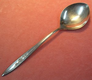 IMPERIAL SHADOW ROSE SERVING SPOON PRESTIGE STAINLESS FLATWARE SILVERWARE