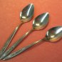IMPERIAL SHADOW ROSE 3 TEASPOONS PRESTIGE STAINLESS FLATWARE SILVERWARE