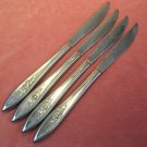IMPERIAL SHADOW ROSE 4 KNIVES PRESTIGE STAINLESS FLATWARE SILVERWARE