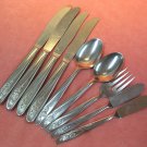 ONEIDA ROSEANNE ROSE PASTEL 9pc CUSTOM STAINLESS FLATWARE SILVERWARE
