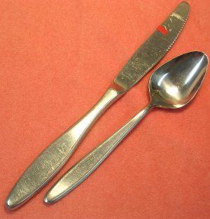 EASTERLING RHINELAND TEASPOON & KNIFE STAINLESS FLATWARE SILVERWARE