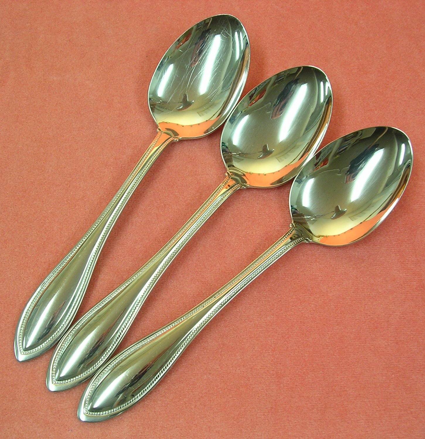 ONEIDA ARBOR AMERICAN HARMONY 3 OVAL PLACE SPOONS STAINLESS FLATWARE SILVERWARE