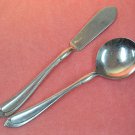 ONEIDA SHASTA ONEIDACRAFT DELUXE SPREADER & SUGAR SPOON STAINLESS FLATWARE SILVERWARE