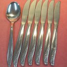 INTERNATIONAL BERMUDA SPOON &6 KNIVES Wm ROGERS STAINLESS FLATWARE SILVERWARE