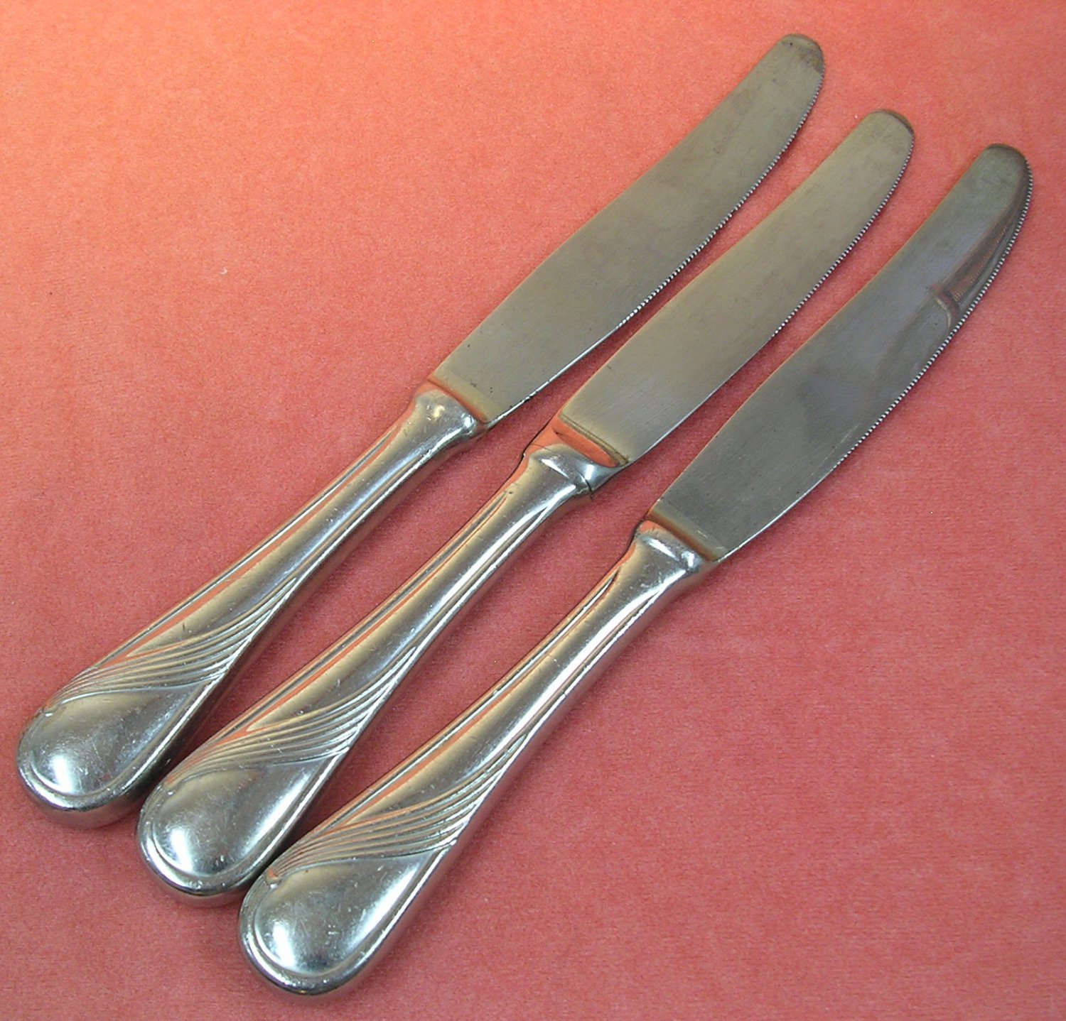 CORBY HALL SCALA 3 PLACE KNIVES STAINLESS FLATWARE SILVERWARE
