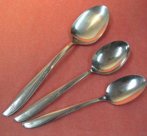 ONEIDA TWIN STAR SERVING, TEA & SOUP SPOONS COMMUNITY STAINLESS FLATWARE SILVERWARE