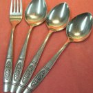 ONEIDA POLONAISE DISTINCTION DELUXE FORK &3 SPOONS STAINLESS FLATWARE SILVERWARE
