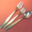 GOURMET SETTINGS Non-Stop SATIN GS 2 FORKS 1 SPOON STAINLESS FLATWARE SILVERWARE