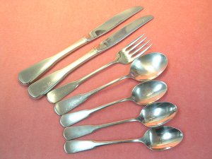 ONEIDA COLONIAL BOSTON MINUTE MAN YANKEE CLIPPER 7pc SSS STAINLESS FLATWARE SILVERWARE