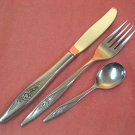 ONEIDA LASTING ROSE FORK KNIFE & BABY SPOON DELUXE STAINLESS FLATWARE SILVERWARE