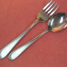 ONEIDA FLIGHT or RELIANCE SATIN SALAD FORK & SUGAR SPOON STAINLESS FLATWARE SILVERWARE