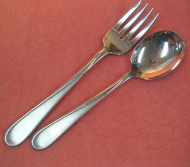 ONEIDA FLIGHT or RELIANCE SATIN SALAD FORK & SUGAR SPOON STAINLESS FLATWARE SILVERWARE