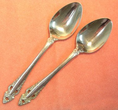 GORHAM PIERCED BAROQUE 2 TEASPOONS STAINLESS FLATWARE SILVERWARE