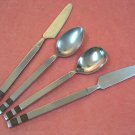 STANLEY ROBERTS CROSSPOINT SUGAR, TEASPOON &2 KNIVES STAINLESS FLATWARE SILVERWARE