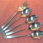 ROGERS CO DANESMORE 5 TEASPOONS & FORK STAINLESS FLATWARE SILVERWARE