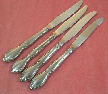 ONEIDA SATIN CANTATA 4 PLACE KNIVES COMMUNITY STAINLESS FLATWARE SILVERWARE
