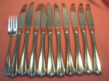 ONEIDA USA GALA or IMPULSE SALAD FORK &10 PLACE KNIVES STAINLESS FLATWARE SILVERWARE