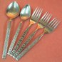 ONEIDA LISBON DISTINCTION 3 SALAD FORKS &2 SPOONS STAINLESS FLATWARE SILVERWARE
