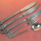 ONEIDA NORDIC CROWN 5pc DELUXE STAINLESS FLATWARE SILVERWARE