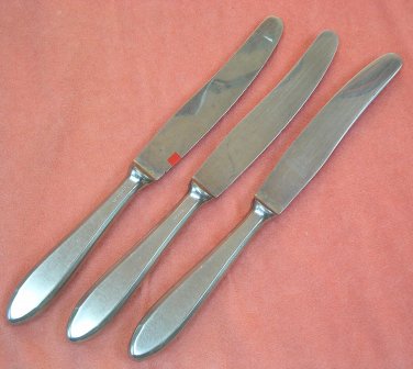 GOTTLIEB-HAMMESFAHR unknown pattern 3 KNIVES STAINLESS FLATWARE SILVERWARE