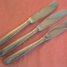 JUSTINUS unknown pattern 3 KNIVES STAINLESS FLATWARE SILVERWARE
