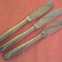 JUSTINUS unknown pattern 3 KNIVES STAINLESS FLATWARE SILVERWARE
