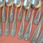 GOLD WORKS GOLDWORKS unknown pattern 2KNIVES 2FORKS 11SPOONS STAINLESS FLATWARE SILVERWARE
