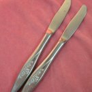 ONEIDA LASTING ROSE 2 KNIVES DELUXE STAINLESS FLATWARE SILVERWARE