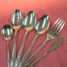 ONEIDA LASTING ROSE 6 SERVING SPOONS FORK SPREADER SUGAR DELUXE STAINLESS FLATWARE SILVERWARE