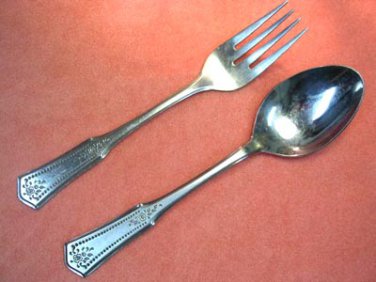 ROGERS Co SRB 113 SRB113 SPOON & SALAD FORK STAINLESS FLATWARE SILVERWARE