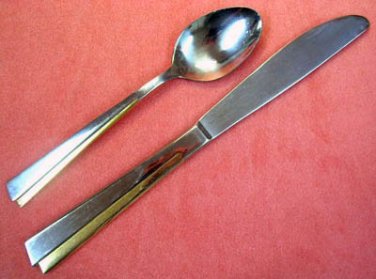 CAMBRIDGE CELESTE GOLD TEASPOON & KNIFE STAINLESS FLATWARE SILVERWARE