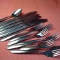 UTICA PRETTY TEASPOON 5 KNIVES &7 FORKS CUTLERY WALCO STAINLESS FLATWARE SILVERWARE