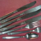 ONEIDA AZTEC or ENCORE SPOON 2FORKS 4KNIVES LTD WM A ROGERS STAINLESS FLATWARE SILVERWARE