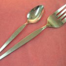 ONEIDA SATINIQUE TEASPOON & MEAT FORK COMMUNITY STAINLESS FLATWARE SILVERWARE