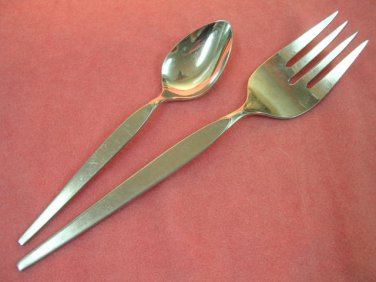 ONEIDA SATINIQUE TEASPOON & MEAT FORK COMMUNITY STAINLESS FLATWARE SILVERWARE