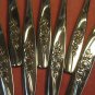 ONEIDA TWIN ROSE 5 SERVING SPOONS FORK & SERVER ONEIDAWARE STAINLESS FLATWARE SILVERWARE