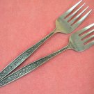 INTERPUR INR 32 INR32 2 SALAD FORKS STAINLESS FLATWARE SILVERWARE