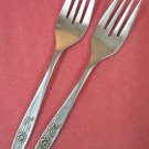ONEIDA MY ROSE 2 SALAD FORKS COMMUNITY STAINLESS FLATWARE SILVERWARE