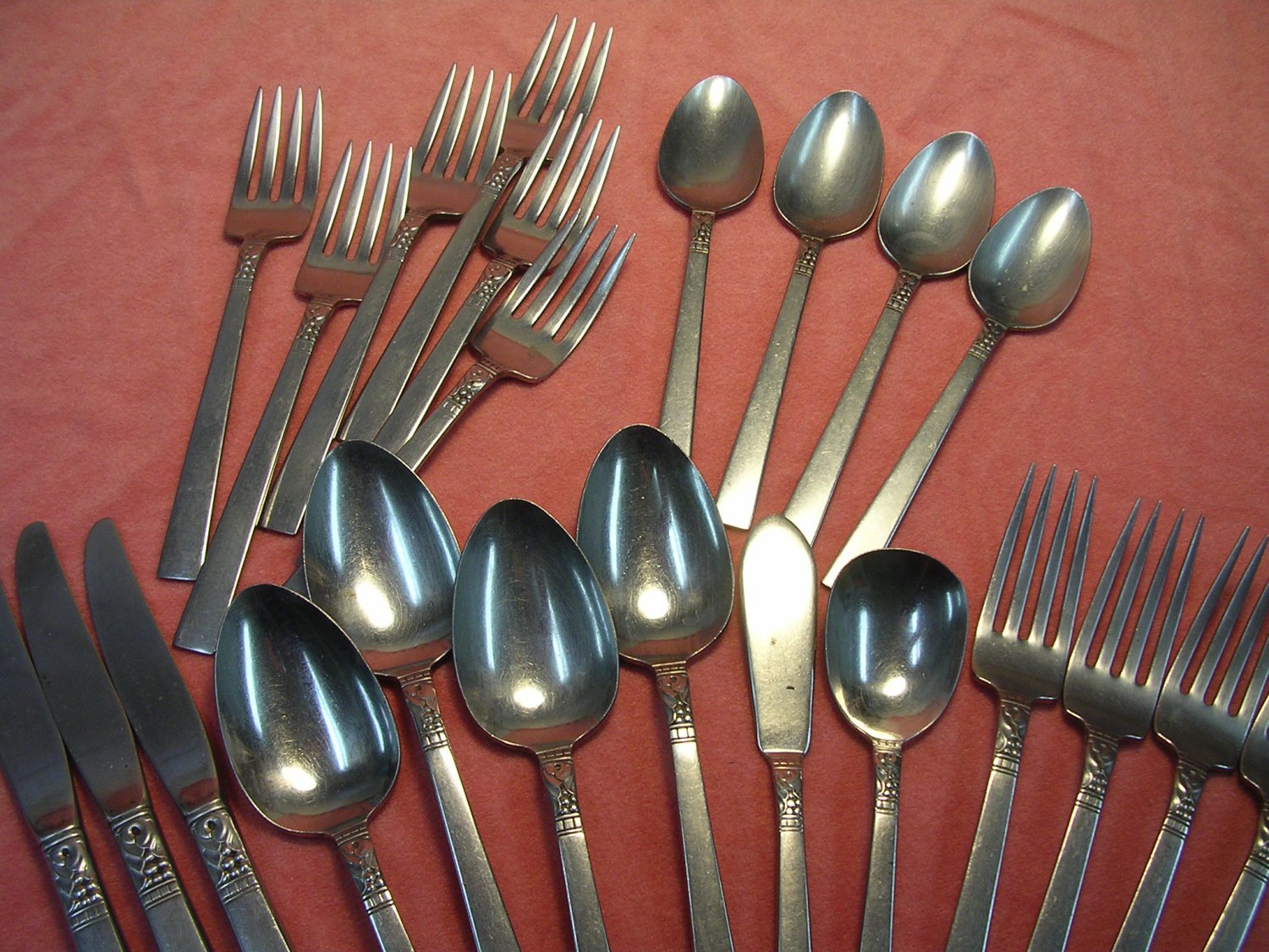 ONEIDA WM A ROGERS NORTHLAND 23pc PREMIER STAINLESS FLATWARE SILVERWARE