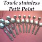 TOWLE PETIT POINT 31pc SUPREME CUTLERY STAINLESS FLATWARE SILVERWARE