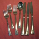 ONEIDA LEDGES 7pc STAINLESS FLATWARE SILVERWARE
