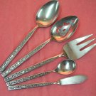 STANLEY ROBERTS CROWN EVENING LACE 5 SERVING STAINLESS FLATWARE SILVERWARE