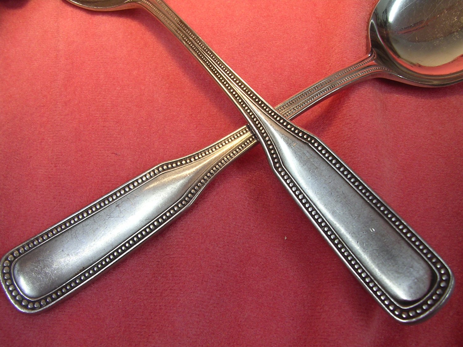 SALEM 1776 SOLID SERVING SPOONS (2) STAINLESS SILVERWARE FLATWARE