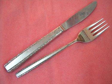 ONEIDA VIA ROMA SALAD FORK & BUTTER KNIFE COMMUNITY STAINLESS FLATWARE SILVERWARE
