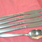 INTERNATIONAL CREATION 1 PLACE SPOON & 4 KNIVES STAINLESS FLATWARE SILVERWARE